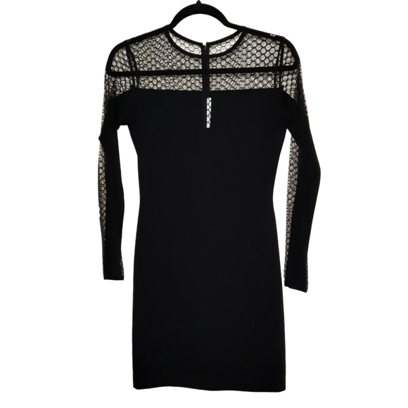 AMANDA UPRICHARD Illusion Mini Dress Honeycomb Mesh Black Bodycon Cockta… - Picture 7 of 7